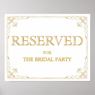 Poster Panneau Mariage de table réservée Calligraphie m