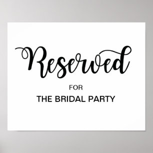 Poster Panneau Mariage de table réservée Calligraphie m
