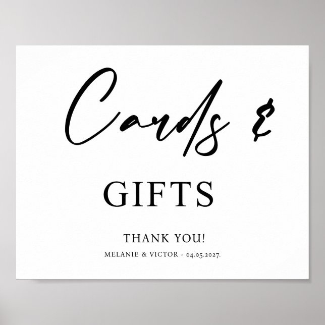 Poster Panneau Mariage des cartes et des cadeaux (Devant)
