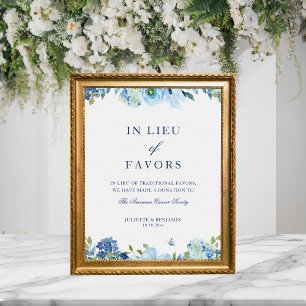 Poster Panneau Mariage Dusty Blue Floral en remplacement 