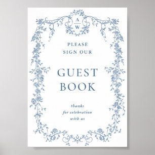 Poster Panneau Mariage Dusty Blue Victorian Grace