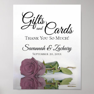 Poster Panneau Mariage Dusty Mauve Rose Gifts & Cards