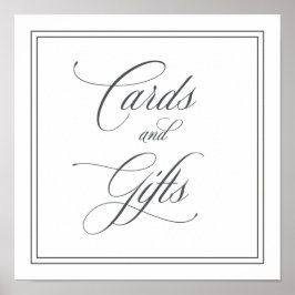 Poster Panneau Mariage Élégant Cartes et Cadeaux