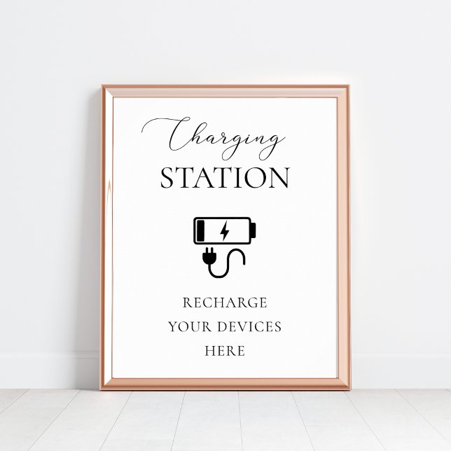 Poster Panneau Mariage élégant de la station de chargemen (Créateur téléchargé)