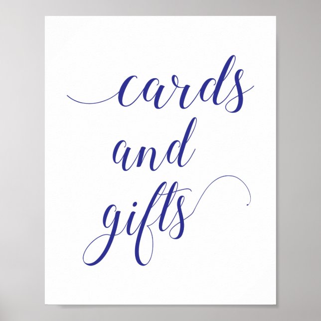 Poster Panneau Mariage Elegant Marine Cartes Bleues et Ca (Devant)