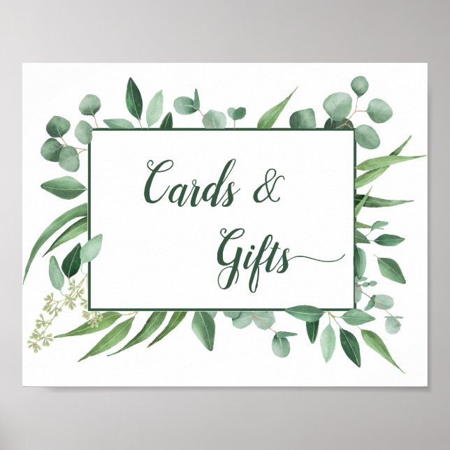 Poster Panneau Mariage Eucalyptus Envy 8x10 Cartes et Cad (Devant)