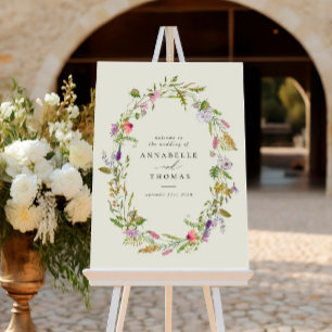 Poster Panneau Mariage fleur sauvage Jardin de verdure ve
