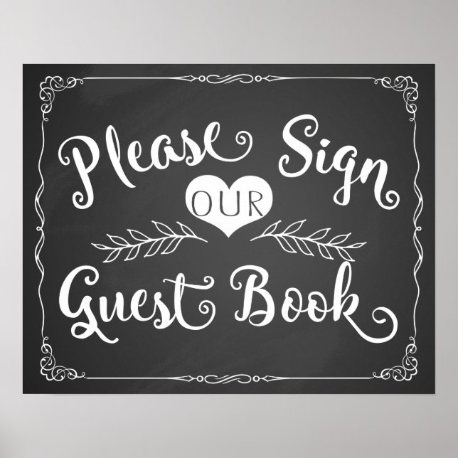 Poster Panneau mariage "Guest book" (Devant)