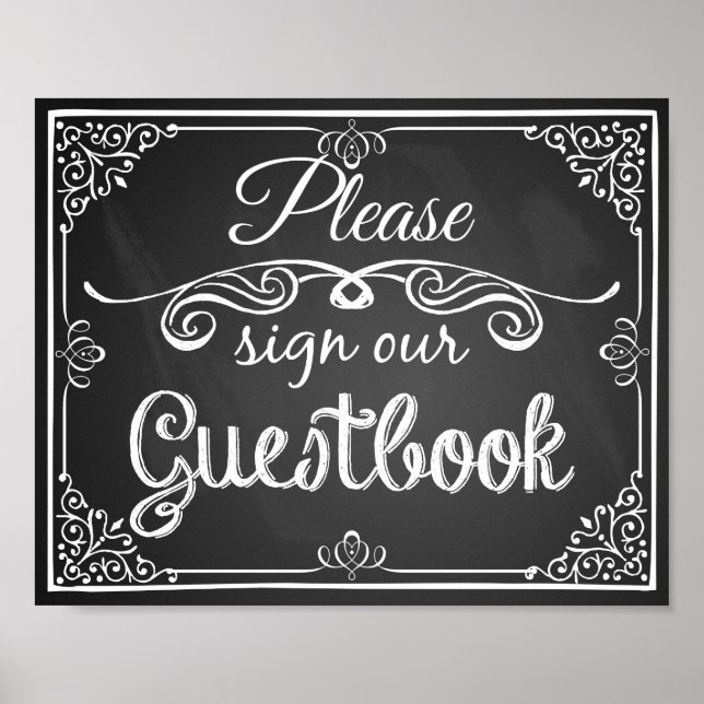 Poster Panneau mariage "Guest book" (Devant)