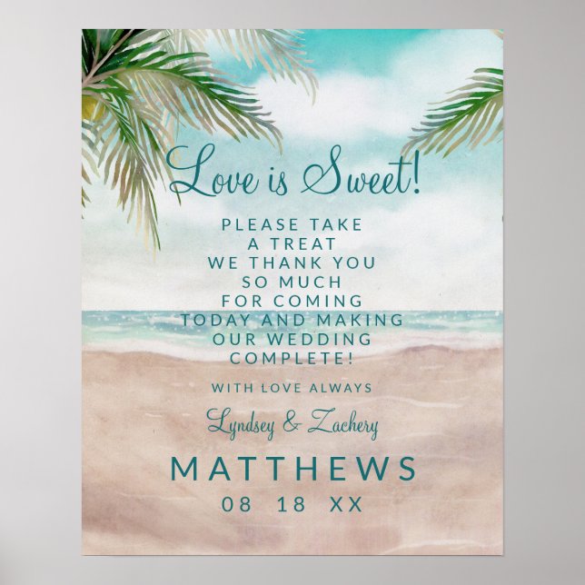 Poster Panneau Mariage Island Breeze Love is Swereat (Devant)