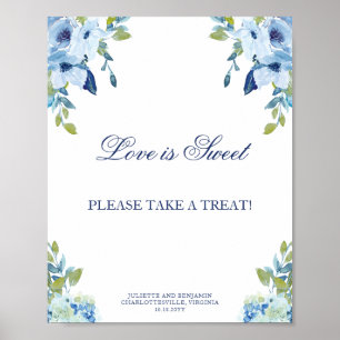 Poster Panneau Mariage Juliette Dusty Blue Dessert Bar