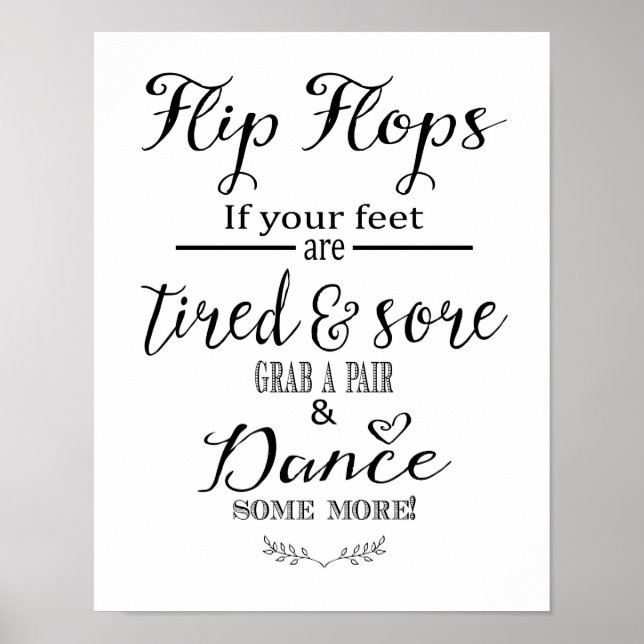 Poster Panneau mariage moderne Flip Flop Dance imprimer (Devant)