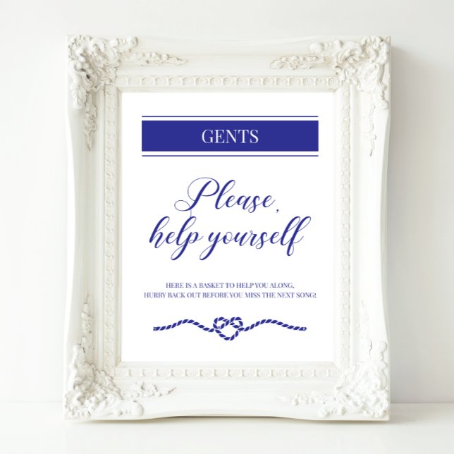 Poster Panneau Mariage nautique bleu marine (Créateur téléchargé)