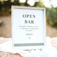 Panneau Mariage NINA Modern Sage Green Open Bar