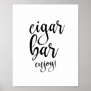 Poster Panneau Mariage noir et blanc de la barre de cigar