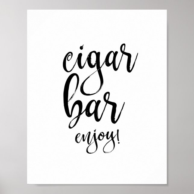 Poster Panneau Mariage noir et blanc de la barre de cigar (Devant)