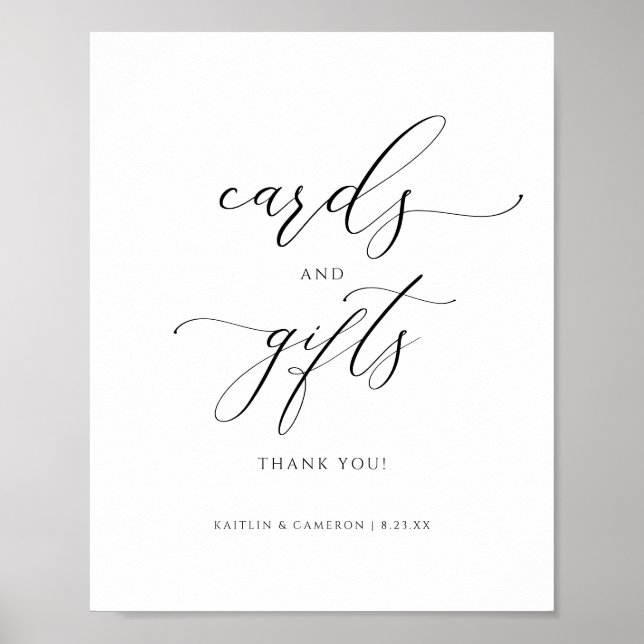 Poster Panneau mariage ou Fête des mariées Cartes et Cade (Devant)