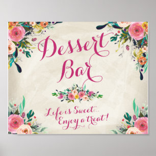 Poster Panneau mariage - Panneau de la barre du désert