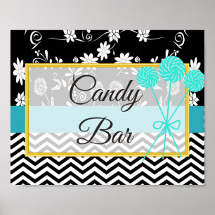 Poster Panneau mariage pour barre de bonbons, appareil ph