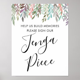 Poster Panneau mariage - Signer Notre Jenga Piece Panneau