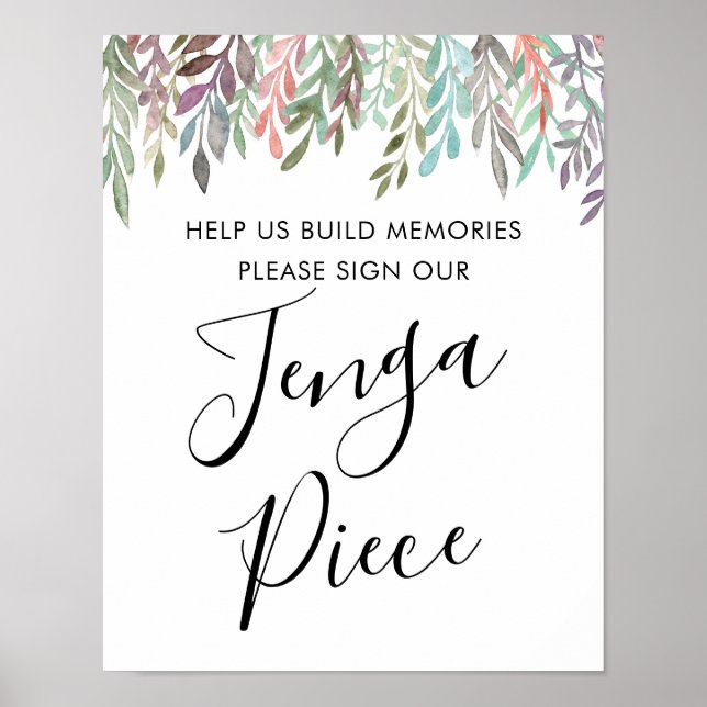 Poster Panneau mariage - Signer Notre Jenga Piece Panneau (Devant)