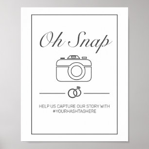 Poster Panneau Mariage Snap Moderne Minimaliste Blanc Noi