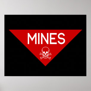 POSTER PANNEAU MINES   SIGNALÉTIQUE   SYMBOLE