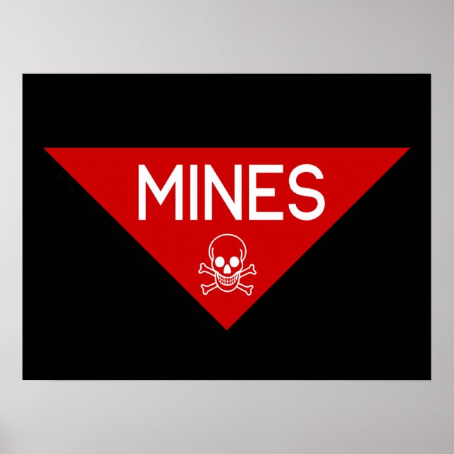 POSTER PANNEAU MINES | SIGNALÉTIQUE | SYMBOLE (Devant)
