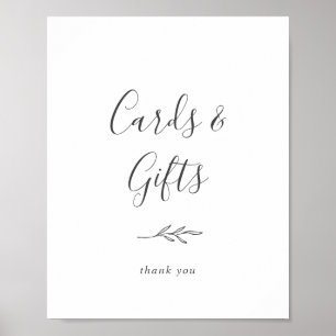 Poster Panneau minimaliste de cartes et cadeaux en gris f