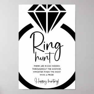Poster Panneau minimaliste de chasse à la Fête des mariée