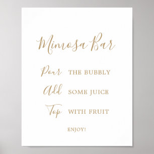 Poster Panneau minimaliste Fête des mariées or Mimosa