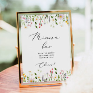 Poster Panneau minimaliste fleur sauvage mimosa