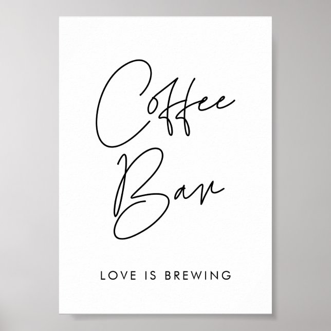 Poster Panneau minimaliste moderne de la barre de café (Devant)