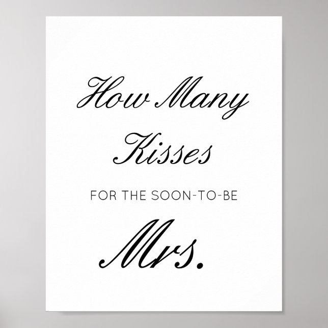 Poster Panneau Modifiable 'Devinez Combien de Bisous pour (Devant)