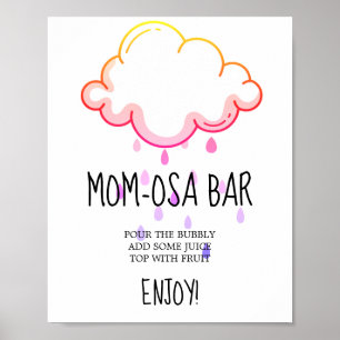 Poster Panneau Mom-osa Fille Nuage de Pluie Baby Shower