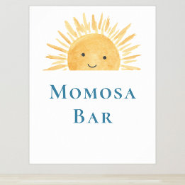 Poster Panneau Momosa Bar Baby shower à thème solaire