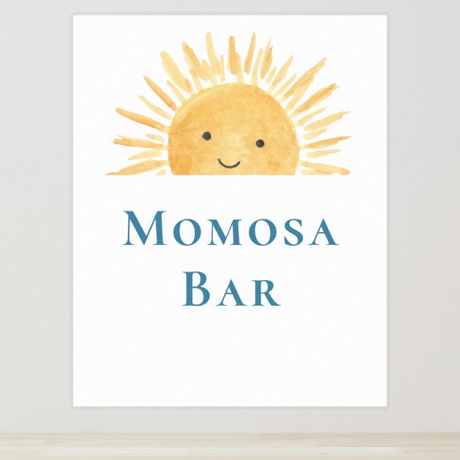 Poster Panneau Momosa Bar Baby shower à thème solaire (Créateur téléchargé)