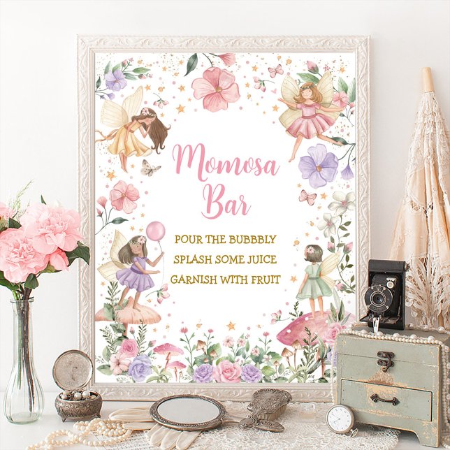 Poster Panneau Momosa Bar Fée Florale Jardin bébé Fille (Créateur téléchargé)