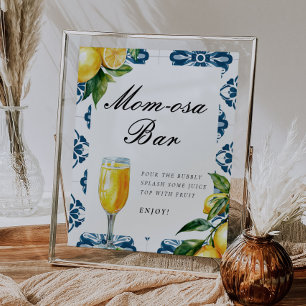 Poster Panneau Momosa Bar Lemon Positano Baby shower