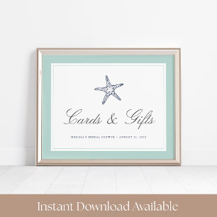 Poster Panneau Monnaie & Marine Starfish Cartes & Cadeaux