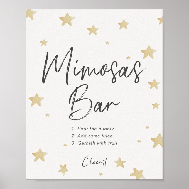 Poster Panneau Moon Stars Baby shower Mimosa Bar (Devant)