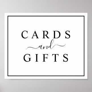 Poster Panneau Noir et Blanc Cartes de Mariage & Cadeaux