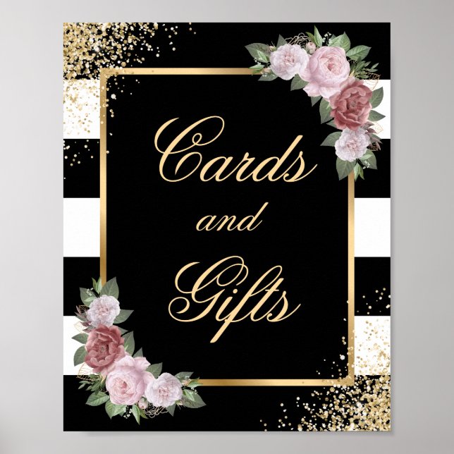 Poster Panneau Noir Noir Noir Noir Noir Cartes et Cadeaux (Devant)