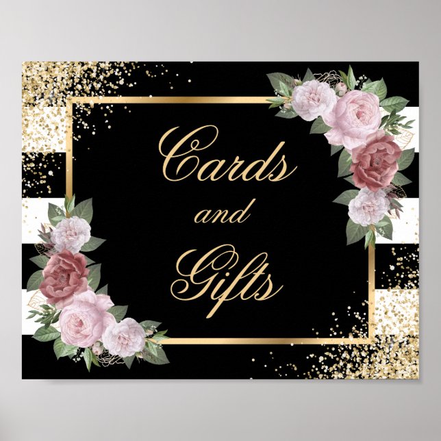 Poster Panneau Noir Noir Noir Noir Noir Cartes et Cadeaux (Devant)