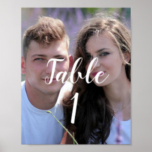 Poster Panneau Numéro de table du Mariage photo