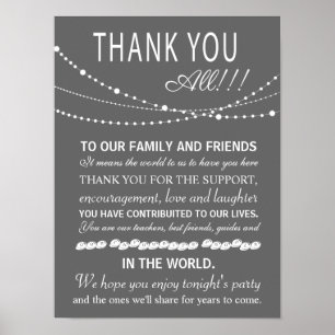 Poster Panneau ou carte mariage Merci - feux de fête