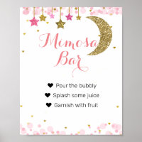 Panneau parties scintillant Lune rose Aquarelle Mi