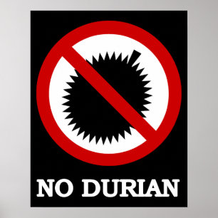 Poster Panneau Pas de Fruit Tropical Durian