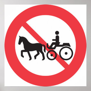 Poster Panneau Pas De Route De Cheval Et Buggy