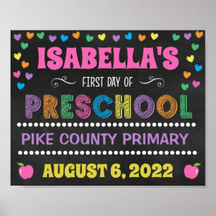 Poster Panneau Pastel Chalkboard Premier jour de l'école 
